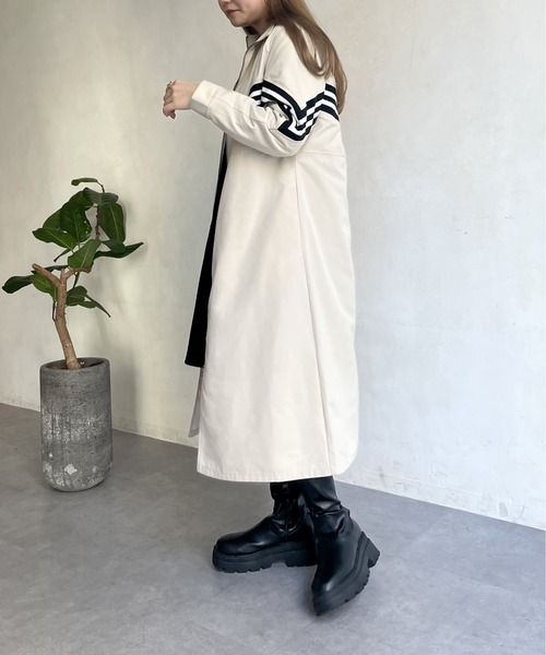 prose verse（プロズヴェール）の「配色テープスタンドネックロングコート（その他アウター・レディース・ベージュ/ブラック・ﾌﾘ-）」の12枚目の写真