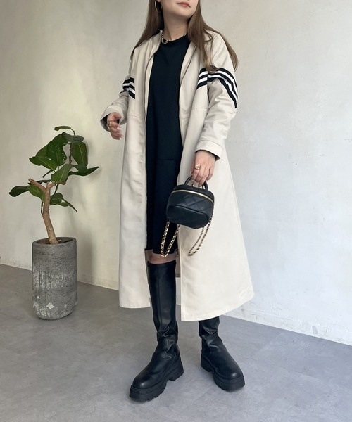 prose verse（プロズヴェール）の「配色テープスタンドネックロングコート（その他アウター・レディース・ベージュ/ブラック・ﾌﾘ-）」の17枚目の写真