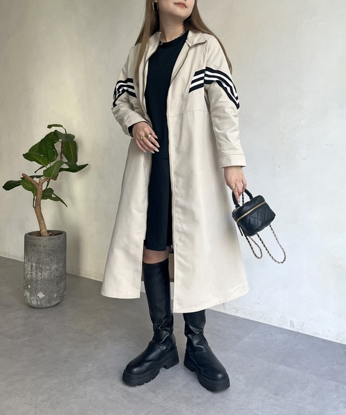 prose verse（プロズヴェール）の「配色テープスタンドネックロングコート（その他アウター・レディース・ベージュ/ブラック・ﾌﾘ-）」の18枚目の写真