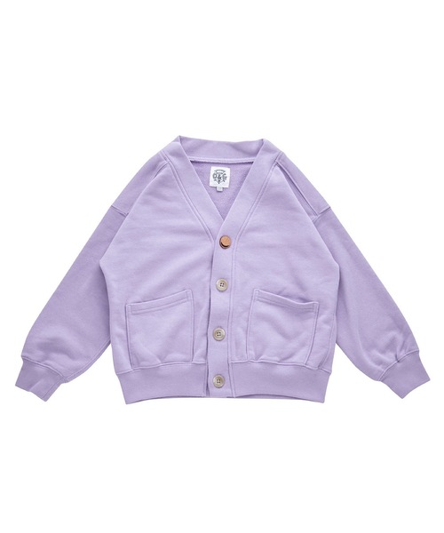 Ocean&Ground（オーシャン&グラウンド）の「モチーフボタンVネックカーディガン(90～140cm)（カーディガン/ボレロ・キッズ・ラベンダー/グリーン/チャコール/アイボリー・110/130/90/100/120/140）」の4枚目の写真
