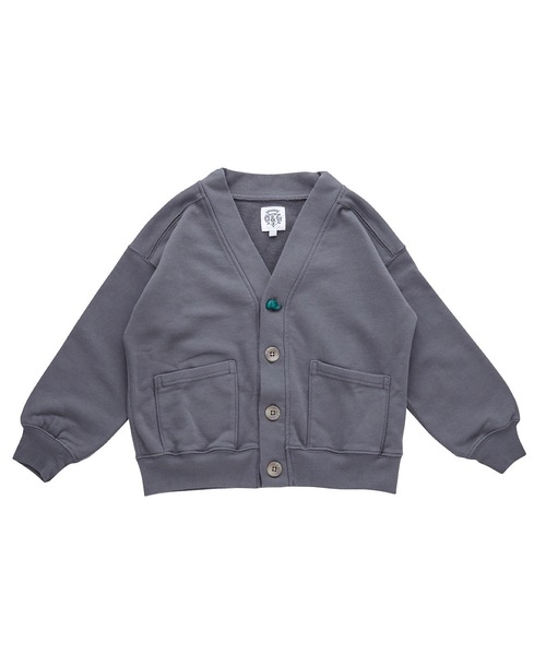 Ocean&Ground（オーシャン&グラウンド）の「モチーフボタンVネックカーディガン(90～140cm)（カーディガン/ボレロ・キッズ・ラベンダー/グリーン/チャコール/アイボリー・110/130/90/100/120/140）」の2枚目の写真