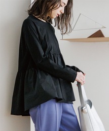 OPAQUE.CLIP | シルク調コットン 切り替えAラインカットソー(Tシャツ/カットソー)