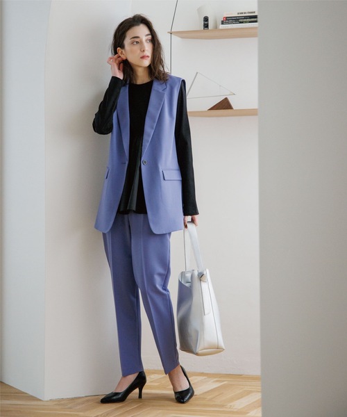 OPAQUE.CLIP（オペークドットクリップ）の「◆シルク調コットン 切り替えAラインカットソー（Tシャツ/カットソー・レディース・サンドベージュ/ブラック/ホワイト系・38/40/36/34/42）」の11枚目の写真