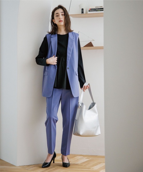 OPAQUE.CLIP（オペークドットクリップ）の「◆シルク調コットン 切り替えAラインカットソー（Tシャツ/カットソー・レディース・サンドベージュ/ブラック/ホワイト系・38/40/36/34/42）」の13枚目の写真