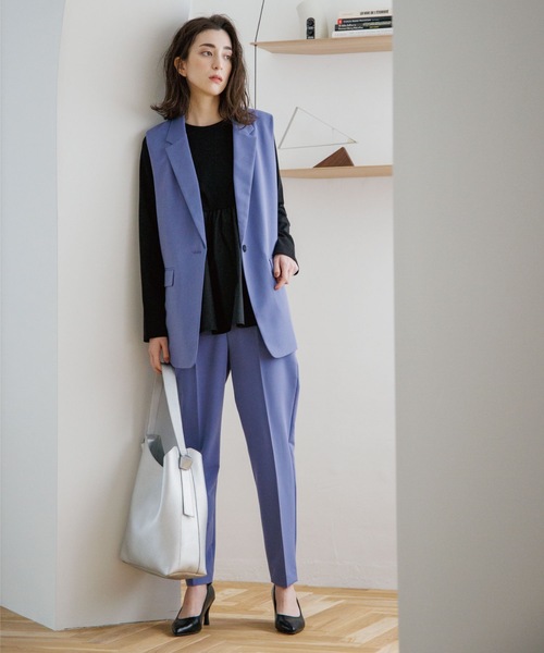 OPAQUE.CLIP（オペークドットクリップ）の「◆シルク調コットン 切り替えAラインカットソー（Tシャツ/カットソー・レディース・サンドベージュ/ブラック/ホワイト系・38/40/36/34/42）」の14枚目の写真