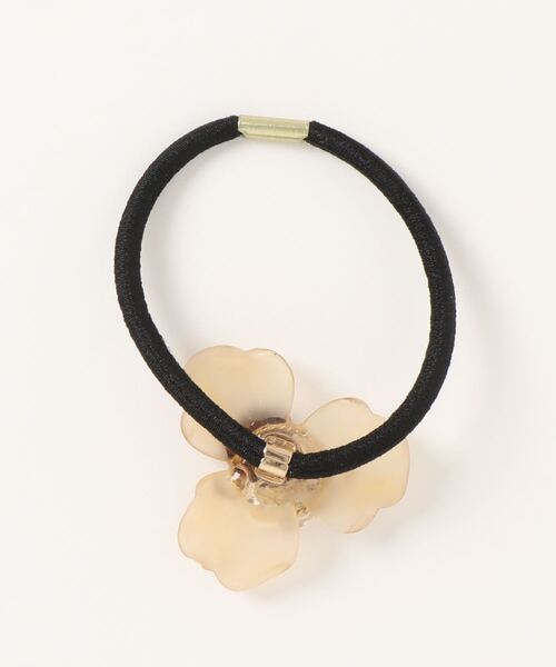 レジンヘアゴム ダブル　サークル　ベージュ　オフホワイト　アイボリー　勿忘草 レジンヘアゴム ダブルサークルベージュオフホワイトアイボリー