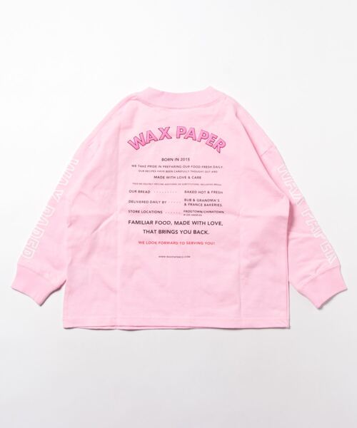 LOWRYS FARM（ローリーズファーム）の「WAX PAPERメニュープリントロングTシャツ　182804（Tシャツ/カットソー・キッズ・ピンク/ホワイト・120cm/150cm/130cm/110cm/140cm）」の4枚目の写真