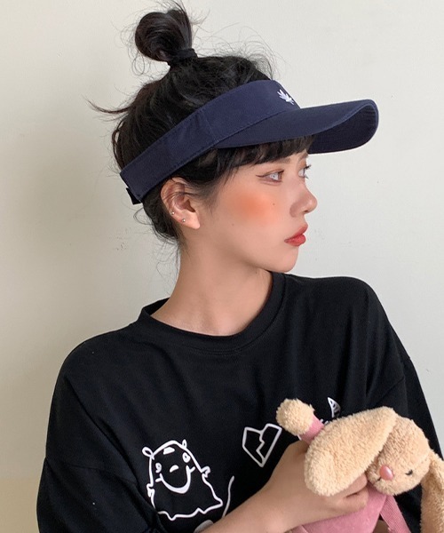 c.u.l（シーユーエル）の「ヘンプマーク サンバイザー cula569（サンバイザー・レディース・アイボリー/ブラック/ネイビー・FREE）」の9枚目の写真