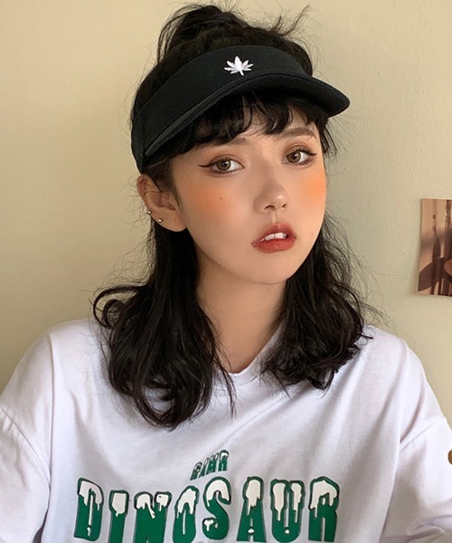 c.u.l（シーユーエル）の「ヘンプマーク サンバイザー cula569（サンバイザー・レディース・アイボリー/ブラック/ネイビー・FREE）」の10枚目の写真