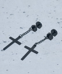 【40】ステンレス デザインピアス 〔両耳用〕(2個セット)