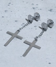 【40】ステンレス デザインピアス 〔両耳用〕(2個セット)