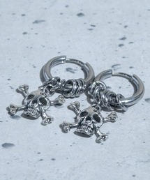 【40】ステンレス デザインピアス 〔両耳用〕(2個セット)