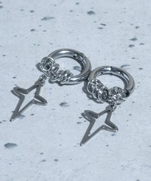 【40】ステンレス デザインピアス 〔両耳用〕(2個セット)