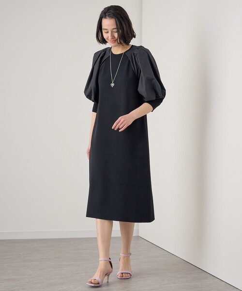 新品タグ付 ANAYI レーヨンポリエステルドッキングワンピース ANAYI（アナイ）の「レーヨンポリエステルドッキングワンピース