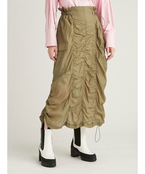 FURFUR（ファーファー）の「シアーミリタリースカート（スカート・レディース・カーキ/ブラック/ホワイト・FREE）」の3枚目の写真