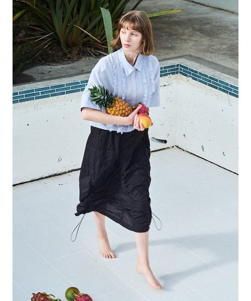 FURFUR（ファーファー）の「シアーミリタリースカート（スカート・レディース・カーキ/ブラック/ホワイト・FREE）」の4枚目の写真