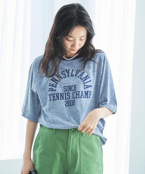 coen(コーエン)の「カレッジロゴプリントラグランTシャツ(Tシャツ/カットソー・レディース・ネイビー/ホワイト/ベージュ・M/L)」の13枚目の写真