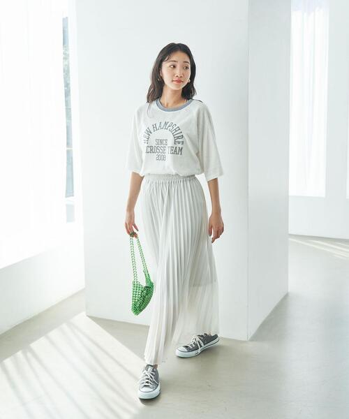 coen(コーエン)の「カレッジロゴプリントラグランTシャツ(Tシャツ/カットソー・レディース・ネイビー/ホワイト/ベージュ・M/L)」の17枚目の写真