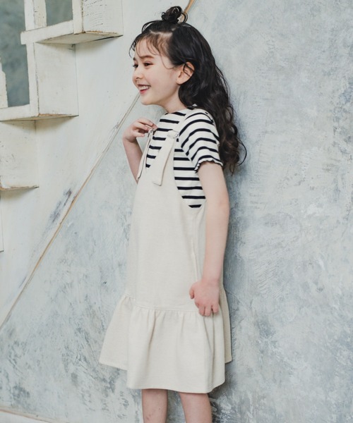 BRANSHES(ブランシェス)の「ジャンパースカート(ジャンパースカート・キッズ・ライトグリーン/キナリ・120/110/130/100/150/140)」の4枚目の写真