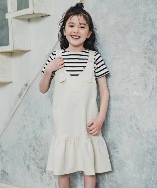 BRANSHES(ブランシェス)の「ジャンパースカート(ジャンパースカート・キッズ・ライトグリーン/キナリ・120/110/130/100/150/140)」の3枚目の写真