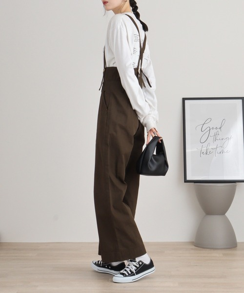 【セール】atONE サスペンダー付きハイウェストツイルパンツ（その他パンツ）｜atONE（アットワン）