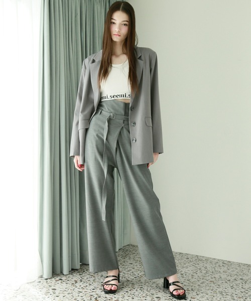 Seemi. byNICECLAUP（ シーミーバイナイスクラップ）の「【Seemi】テーラードジャケット（テーラードジャケット・レディース・ピンク/グレー・FREE）」の12枚目の写真