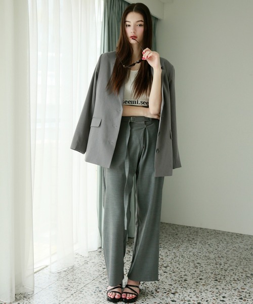 Seemi. byNICECLAUP（ シーミーバイナイスクラップ）の「【Seemi】テーラードジャケット（テーラードジャケット・レディース・ピンク/グレー・FREE）」の13枚目の写真