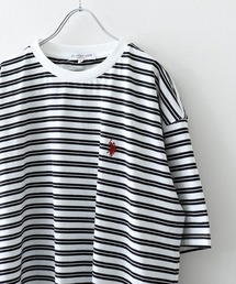 【U.S. POLO ASSN.】 天竺 先染め ハーフスリーブ ワンポイント 刺繍 ボーダー Tシャツ