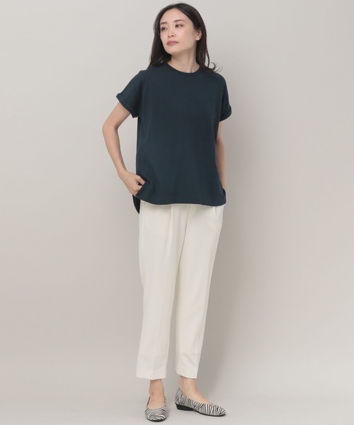 Elura（エルーラ）の「オーガニックコットンロールTシャツ（Tシャツ/カットソー・レディース・チャコールグレー/ホワイト/ネイビー・FREE）」の10枚目の写真