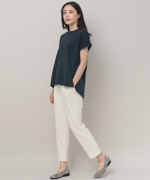 Elura（エルーラ）の「オーガニックコットンロールTシャツ（Tシャツ/カットソー・レディース・チャコールグレー/ホワイト/ネイビー・FREE）」の16枚目の写真