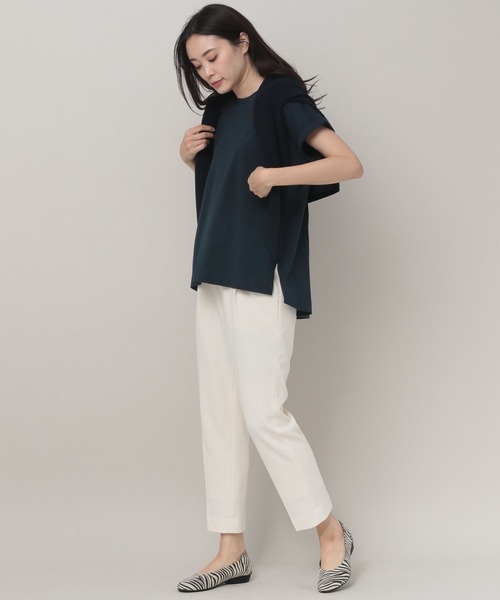 Elura（エルーラ）の「オーガニックコットンロールTシャツ（Tシャツ/カットソー・レディース・チャコールグレー/ホワイト/ネイビー・FREE）」の22枚目の写真