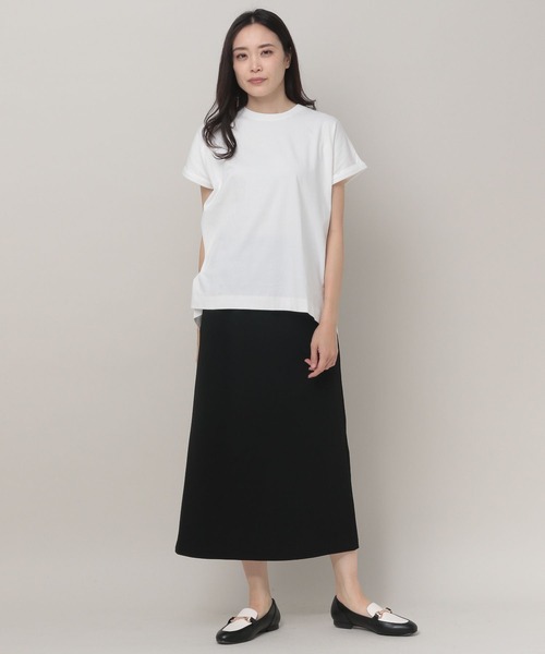 Elura（エルーラ）の「オーガニックコットンロールTシャツ（Tシャツ/カットソー・レディース・チャコールグレー/ホワイト/ネイビー・FREE）」の21枚目の写真