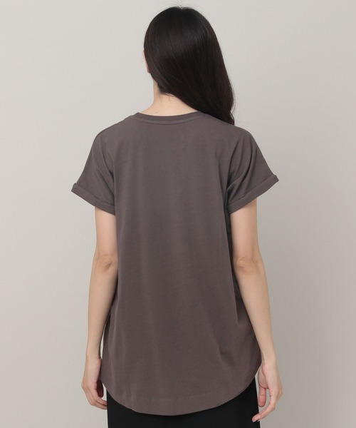 Elura（エルーラ）の「オーガニックコットンロールTシャツ（Tシャツ/カットソー・レディース・チャコールグレー/ホワイト/ネイビー・FREE）」の14枚目の写真