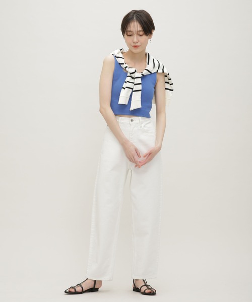 NANO universe（ナノユニバース）の「LB.03/カップ付きクロップドスクエアタンクトップ（タンクトップ・レディース・オフホワイト/ブルー/ブラック・Ⅰ/Ⅱ）」の17枚目の写真