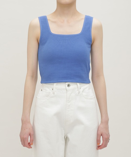 NANO universe（ナノユニバース）の「LB.03/カップ付きクロップドスクエアタンクトップ（タンクトップ・レディース・オフホワイト/ブルー/ブラック・Ⅰ/Ⅱ）」の19枚目の写真