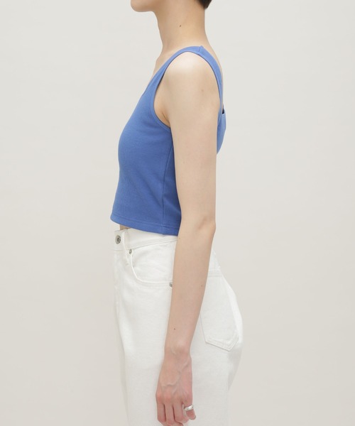 NANO universe（ナノユニバース）の「LB.03/カップ付きクロップドスクエアタンクトップ（タンクトップ・レディース・オフホワイト/ブルー/ブラック・Ⅰ/Ⅱ）」の20枚目の写真
