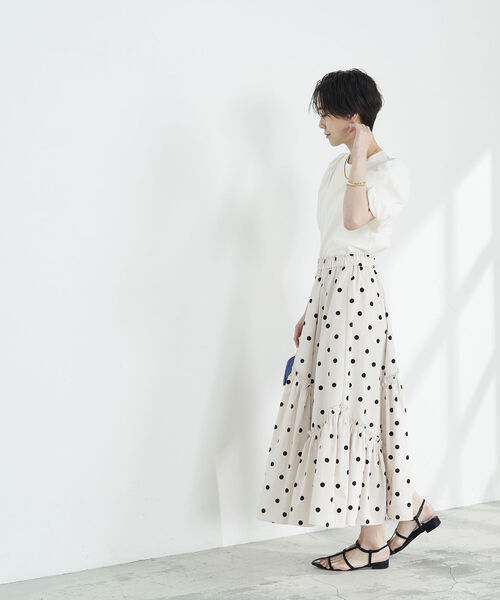 NOLLEY’S Sophi(ノーリーズソフィ)の「ドットタフタティアードスカート(スカート・レディース・ブラック系その他/ホワイト系その他2・36/38)」の20枚目の写真