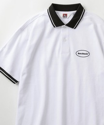 【BEN　DAVIS/ベンデイビス】ビッグシルエット オーバルロゴワンポイント刺繍＆バックプリント ポロシャツ/ラガーシャツ/ICE SHOP POLO