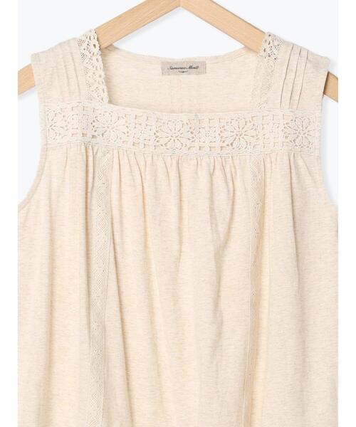 Samansa Mos2(サマンサ モスモス)の「スクエアネックノースリレースカットソー(タンクトップ・レディース・ブラック/オフホワイト/ベージュ・フリ-)」の18枚目の写真