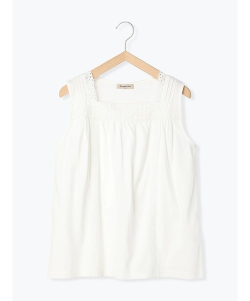 Samansa Mos2(サマンサ モスモス)の「スクエアネックノースリレースカットソー(タンクトップ・レディース・ブラック/オフホワイト/ベージュ・フリ-)」の7枚目の写真