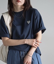 フラワーワッペン無地/ボーダーTシャツ