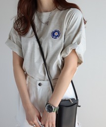 フラワーワッペン無地/ボーダーTシャツ