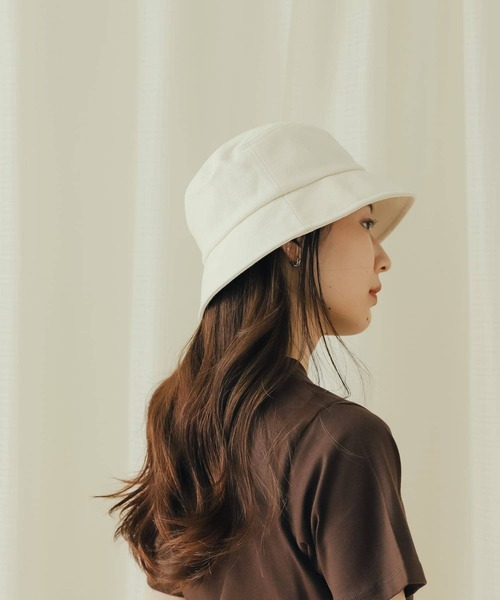 SENSE OF PLACE by URBAN RESEARCH（センスオブプレイスバイアーバンリサーチ）の「コットンツイルリボンバケットハット（キャップ・レディース・ブラック/アイボリー・ONE）」の6枚目の写真