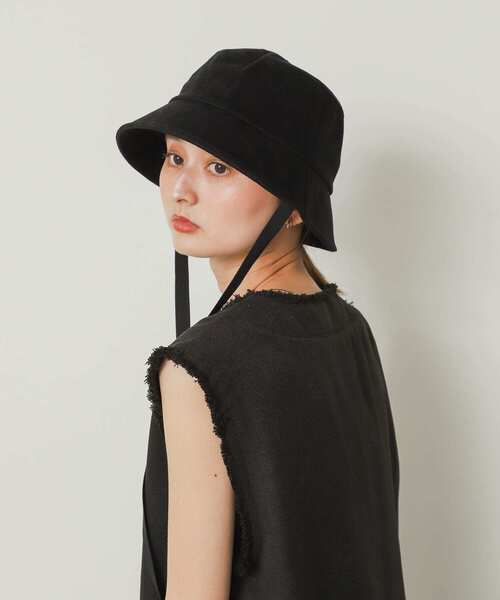 SENSE OF PLACE by URBAN RESEARCH（センスオブプレイスバイアーバンリサーチ）の「コットンツイルリボンバケットハット（キャップ・レディース・ブラック/アイボリー・ONE）」の4枚目の写真