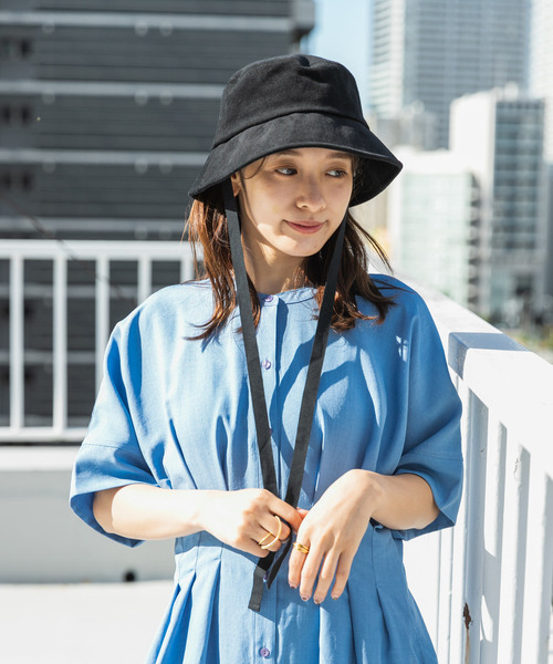 SENSE OF PLACE by URBAN RESEARCH（センスオブプレイスバイアーバンリサーチ）の「コットンツイルリボンバケットハット（キャップ・レディース・ブラック/アイボリー・ONE）」の19枚目の写真