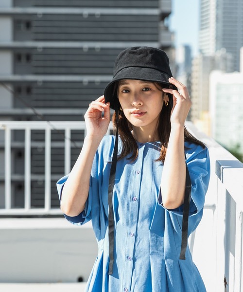 SENSE OF PLACE by URBAN RESEARCH（センスオブプレイスバイアーバンリサーチ）の「コットンツイルリボンバケットハット（キャップ・レディース・ブラック/アイボリー・ONE）」の20枚目の写真