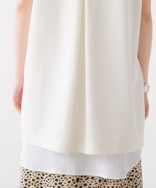 OMNES（オムネス）の「梨地Vネックベストリブタンクセット（ベスト・レディース・モカ/ブラック/アイボリー/ブルー・FREE）」の10枚目の写真