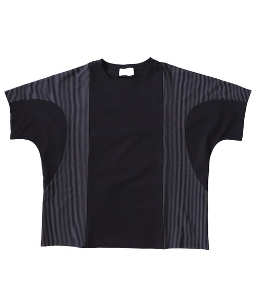 antiqua（アンティカ）の「綿100％ストライプ切り替えTシャツ（Tシャツ/カットソー・レディース・ネイビー/ブラック・FREE）」の19枚目の写真
