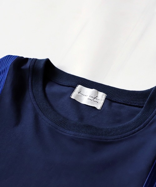 antiqua（アンティカ）の「綿100％ストライプ切り替えTシャツ（Tシャツ/カットソー・レディース・ネイビー/ブラック・FREE）」の21枚目の写真