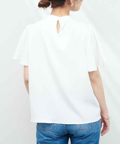 natural couture（ナチュラルクチュール）の「ゴールドバー付きボウタイブラウス（シャツ/ブラウス・レディース・ネイビー/オフホワイト/その他1/その他2/イエロー系その他/グレー・FREE）」の13枚目の写真